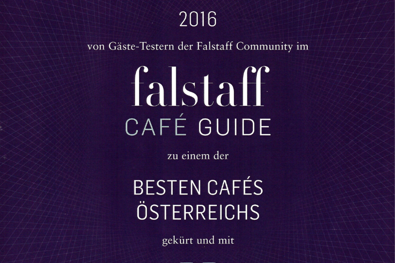 Ein Zertifikat, mit dem das Lamattina Kärnten 2016 vom Falstaff Café Guide als eines der besten Cafés Österreichs ausgezeichnet wurde.