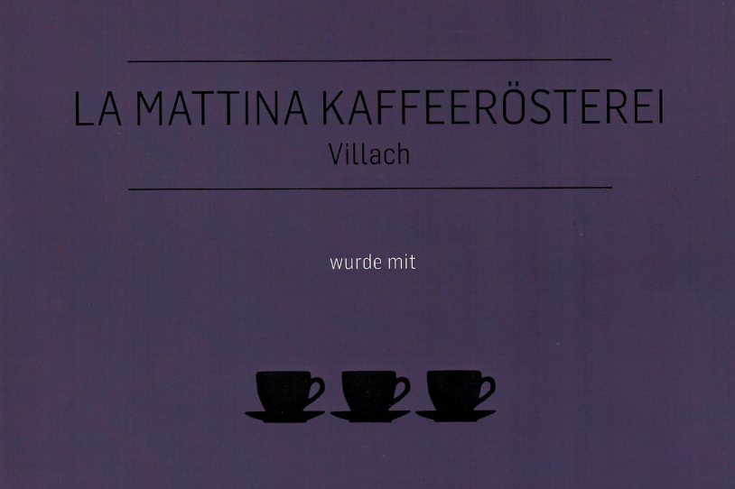 Ein Zertifikat, mit dem das Lamattina Kärnten 2025 vom Falstaff Café Guide als eines der besten Cafés Österreichs ausgezeichnet wurde.